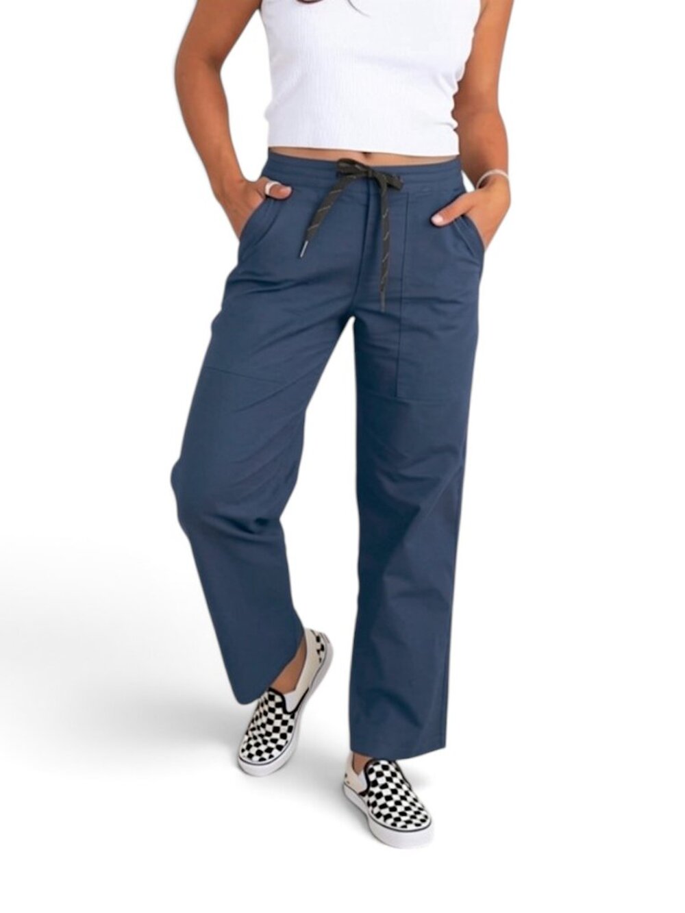 ROARK Navy Layover Travel Utility Straight Leg Pants Drawstring size 27